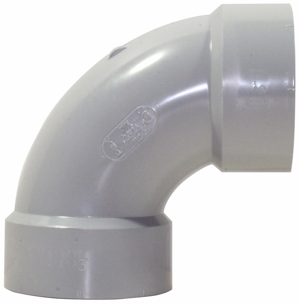 3"x90D PVC DWV LONG ELBOWHxH SYSTEM 15
