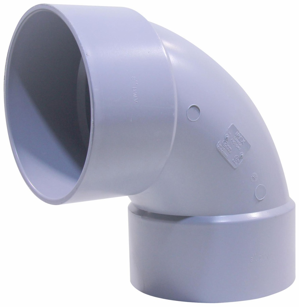 8"x90D PVC DWV ELBOW HxH SYSTEM 15