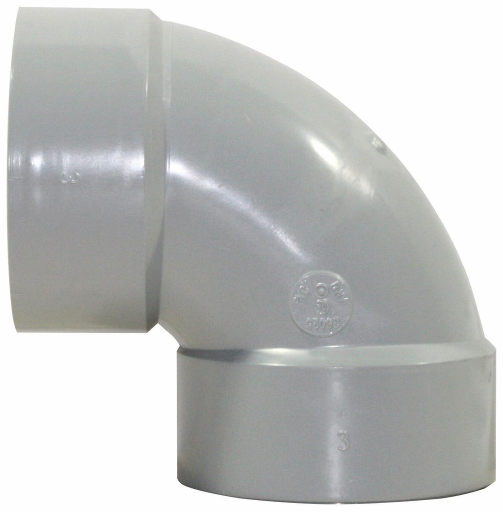 1 1/2"x90D PVC DWV LONG ELBOW HxH SYSTEM 15