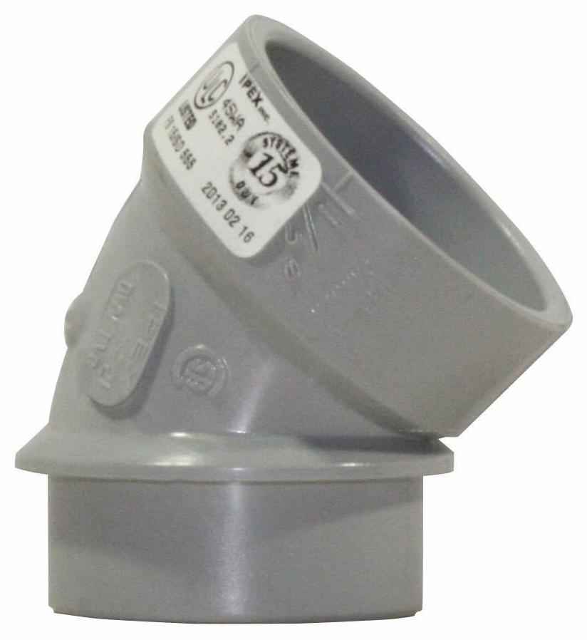 1 1/2"x45D PVC DWV SHORT TURN ELBOW SPxH SYSTEM 15