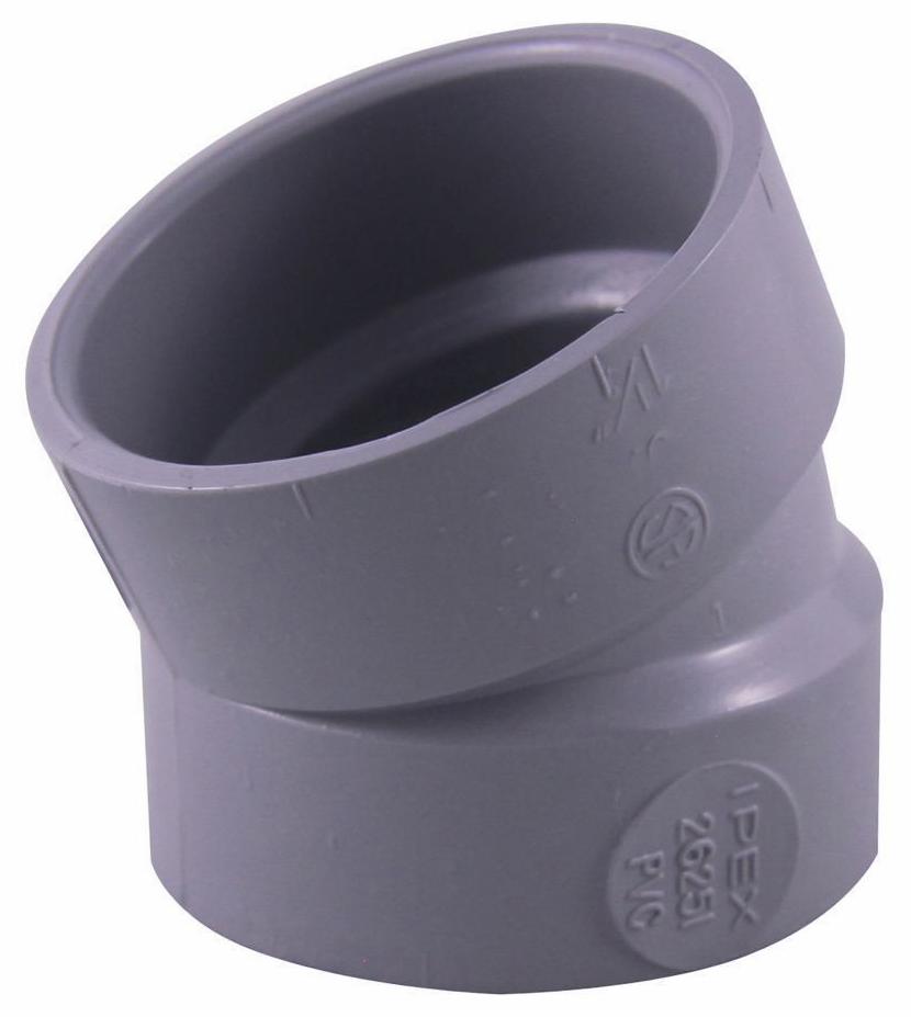 1 1/2"x22 1/2D PVC DWV ELBOW HxH SYSTEM 15