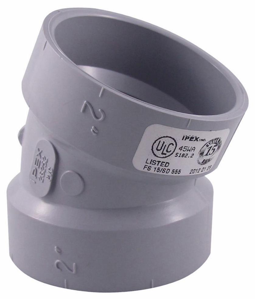 2"x22 1/2D PVC DWV ELBOW HxH SYSTEM 15
