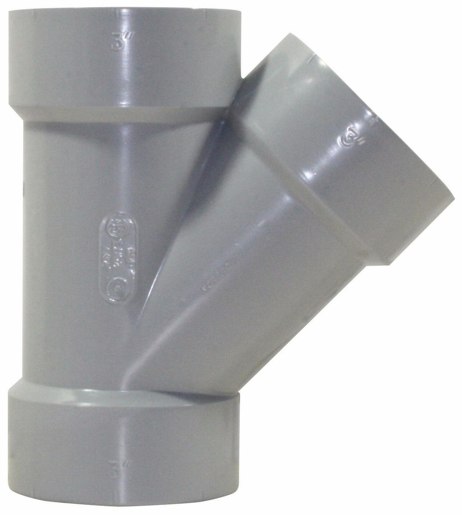 3"x45D PVC DWV WYE HxHxH SYSTEM 15