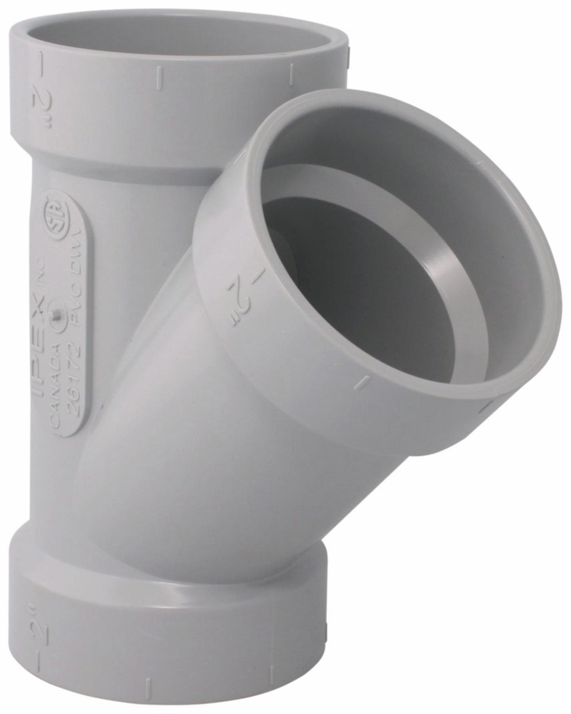 2"x45D PVC DWV WYE HxHxH SYSTEM 15