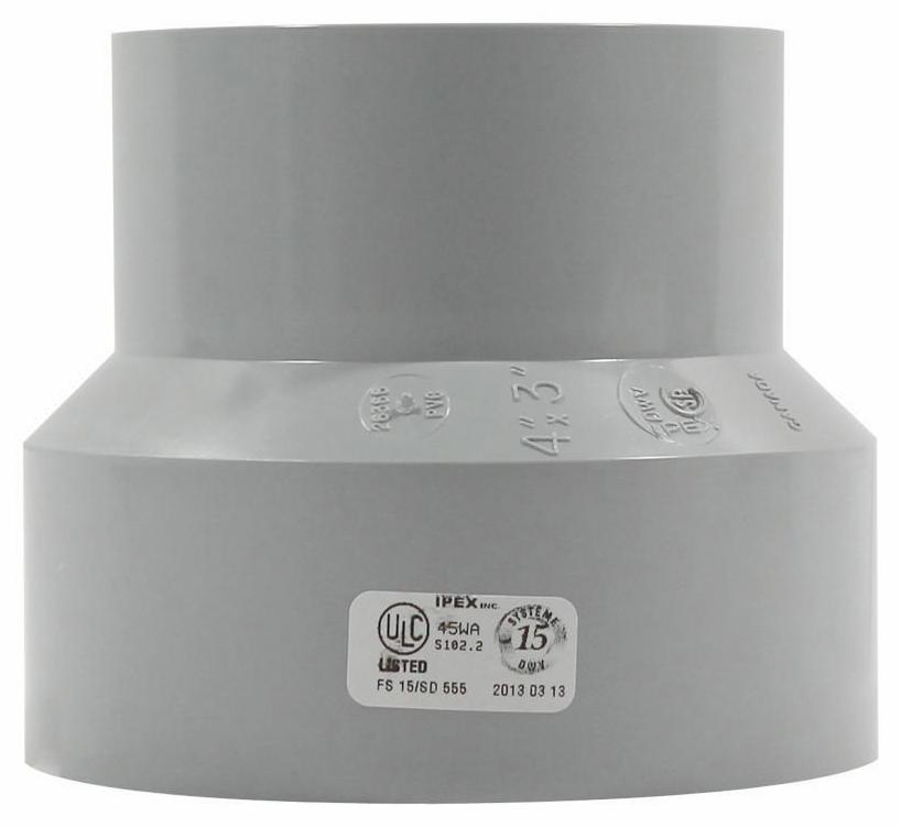 4"x3" PVC DWV COUPLING HxH SYSTEM 15