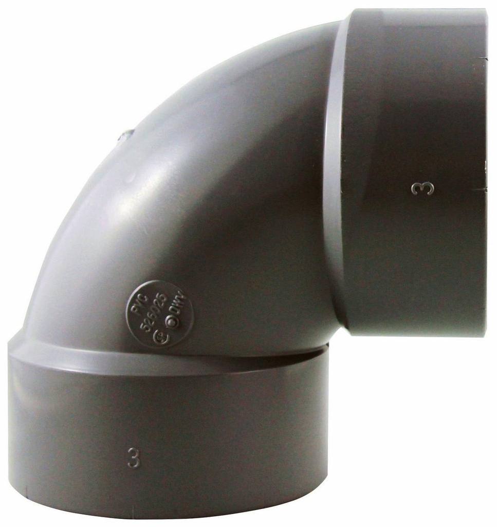 3"x90D PVC DWV ELBOW HxH SYSTEM XFR