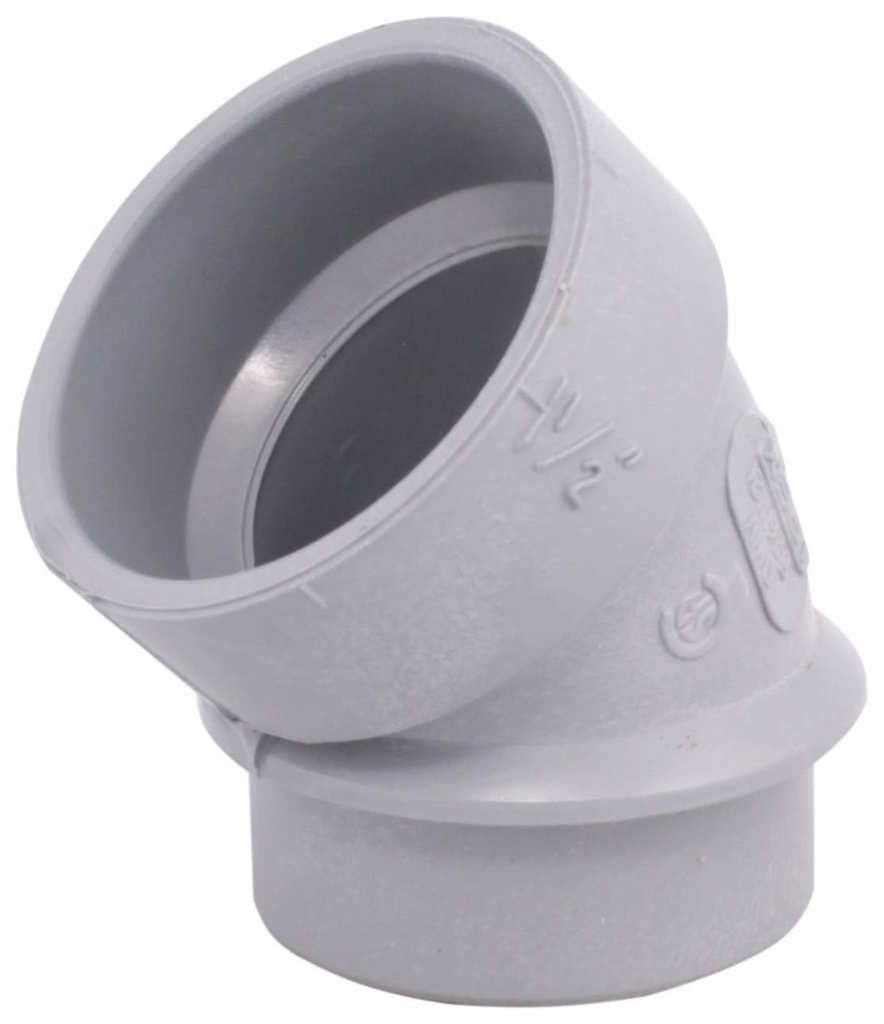 1 1/2"x45D PVC DWV SHORT TURN ELBOW SPxH SYSTEM XFR