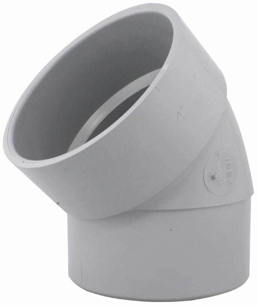 4"x45D PVC DWV ELBOW SPxH SYSTEM XFR