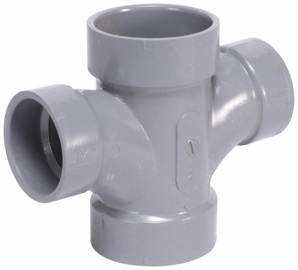 2"x1 1/2" PVC DWV DOUBLE SAN TEE HxHxHxH SYSTEM XFR