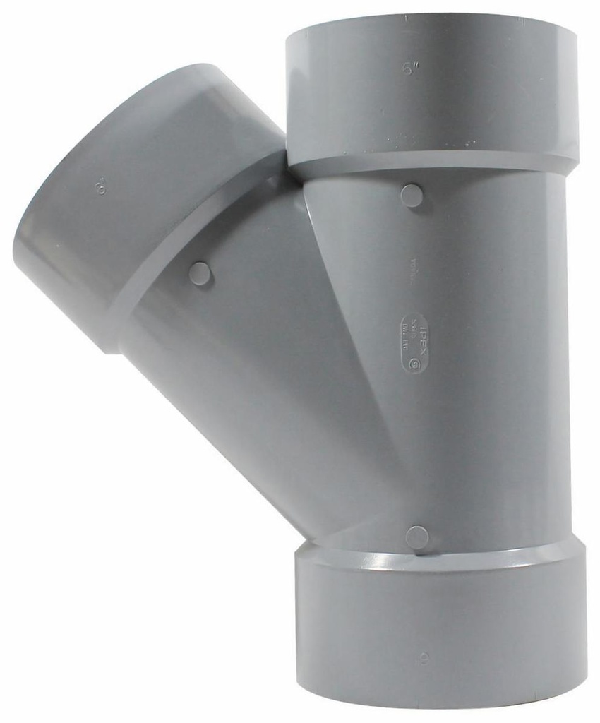6"x45D PVC DWV WYE HxHxH SYSTEM XFR