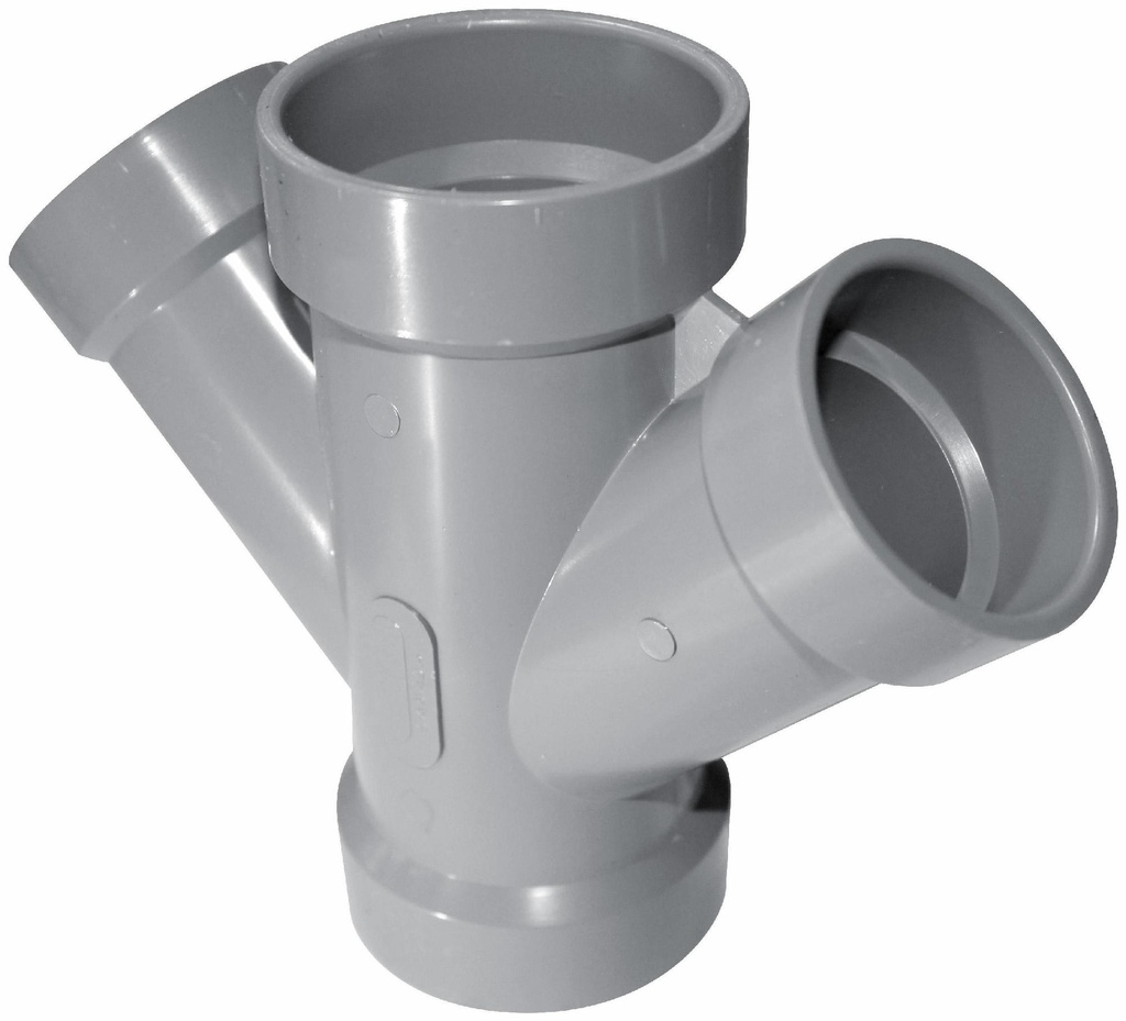 4"x3"x45D PVC DWV DOUBLE WYE HxHxHxH SYSTEM XFR