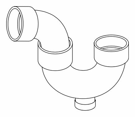 2" PVC DWV P TRAP W/ C/O HxH SYSTEM XFR