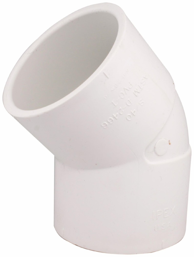 2 1/2"x45D PVC FGV ELBOW HxH SYSTEM 636