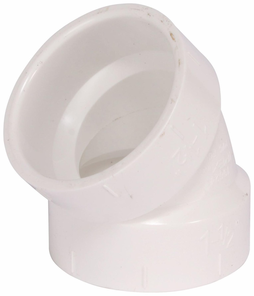 1 1/2"x45D PVC FGV ELBOW HxH SYSTEM 636
