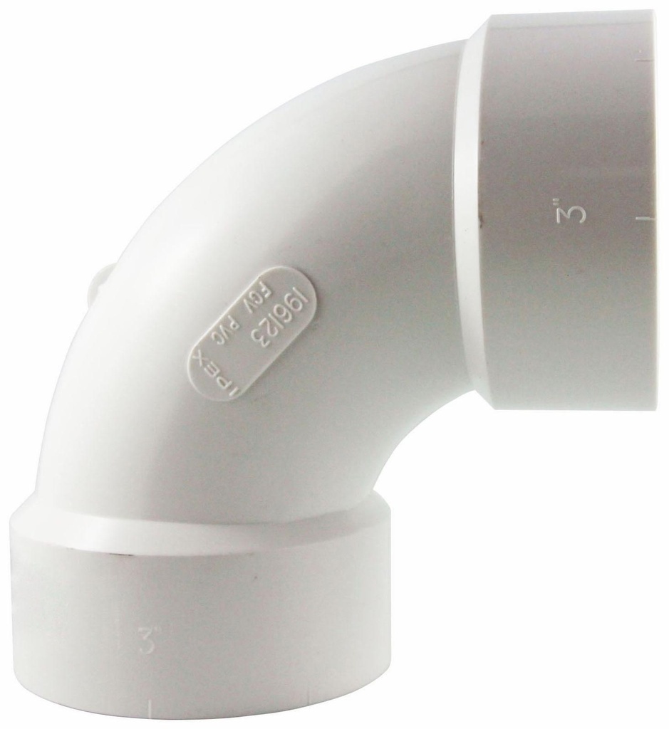 3"x90D PVC FGV LONG ELBOWHxH SYSTEM 636