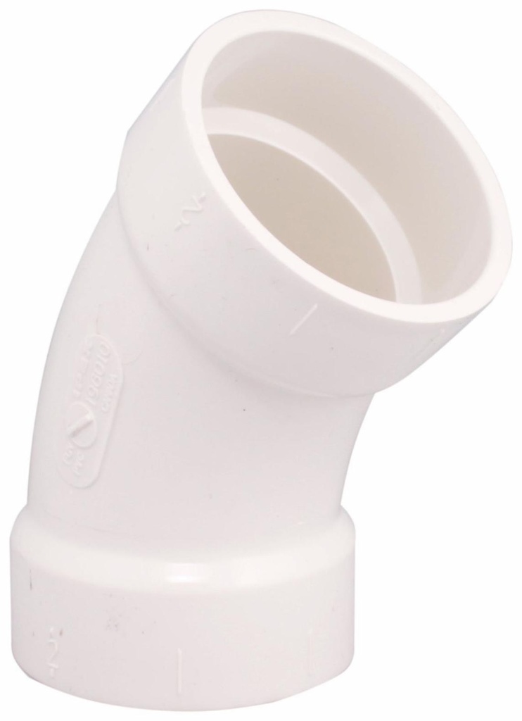 2"x45D PVC FGV LONG ELBOW HxH SYSTEM 636