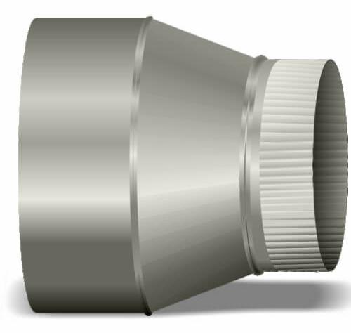 9"-5" Pipe Reducer on Center 3" Long 26ga