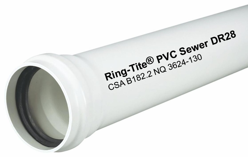 6"x13' PVC DR28 PIPE GSKT WHITE RING-TITE