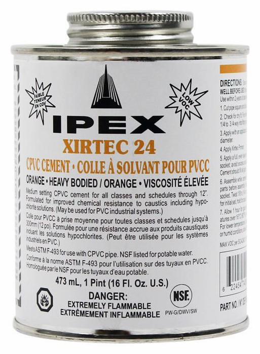 473ml Xirtec 24 CPVC Cement Orange
