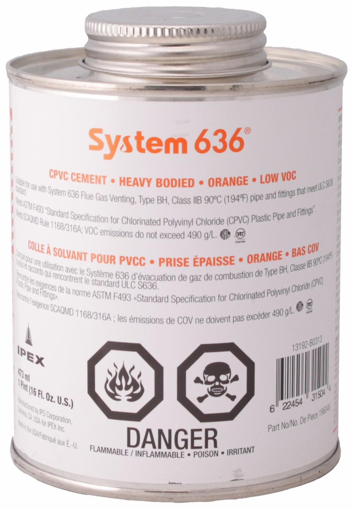 476ml System 636 CPVC Cement Orange