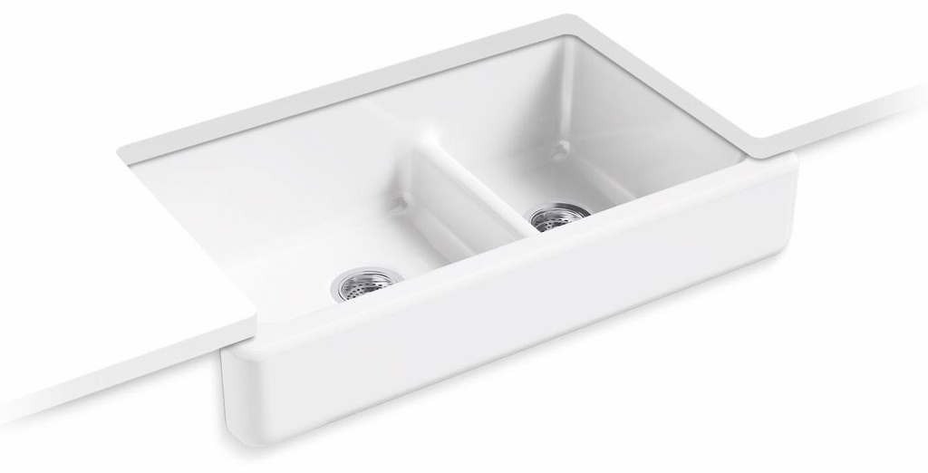 Whitehaven 35-1/2" 1.75 Bowl Smart Divide Undermount Farmhouse Kitchen Sink