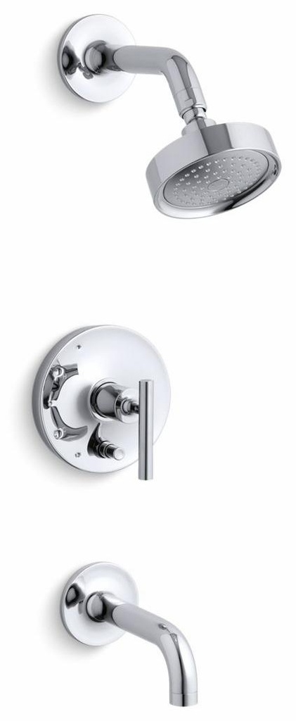 Purist Rite-Temp Pressure Balance Tub and Shower Trim with Push Button Diverter