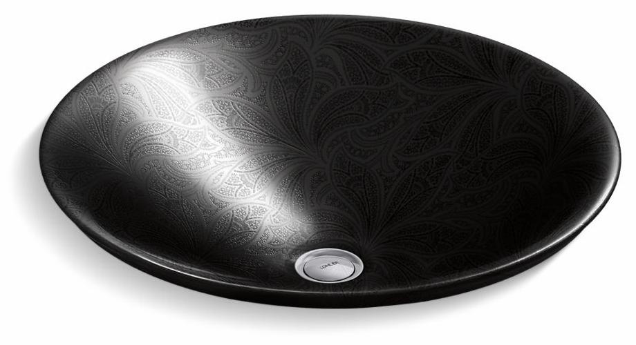 Sartorial Paisley Carillon Round Bathroom Vessel Sink