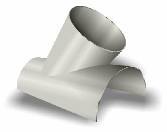 3" 45 Degree Saddle Wye 0.025 Aluminum