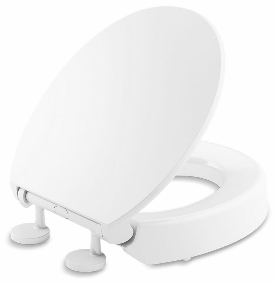 Hyten Elevated Quiet-Close Round Front Toilet Seat