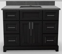 42" Standard Vanity Bellrose with Bar Handles and 1-Hole Quartz Top