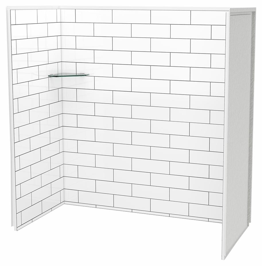 Utile 60" x 32" x 60" 3-Piece Alcove Tub Wall Kit