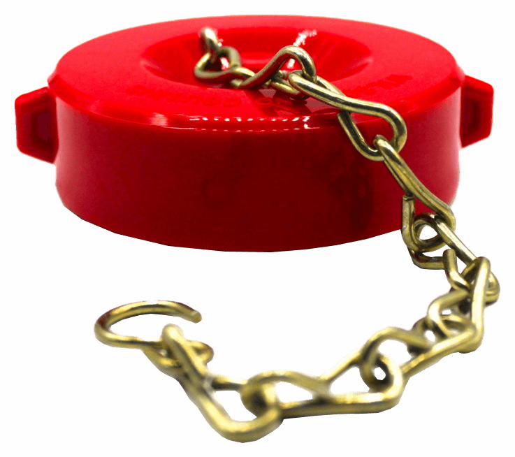 2-1/2 RED PLASTIC FBCT CAP/CHAIN