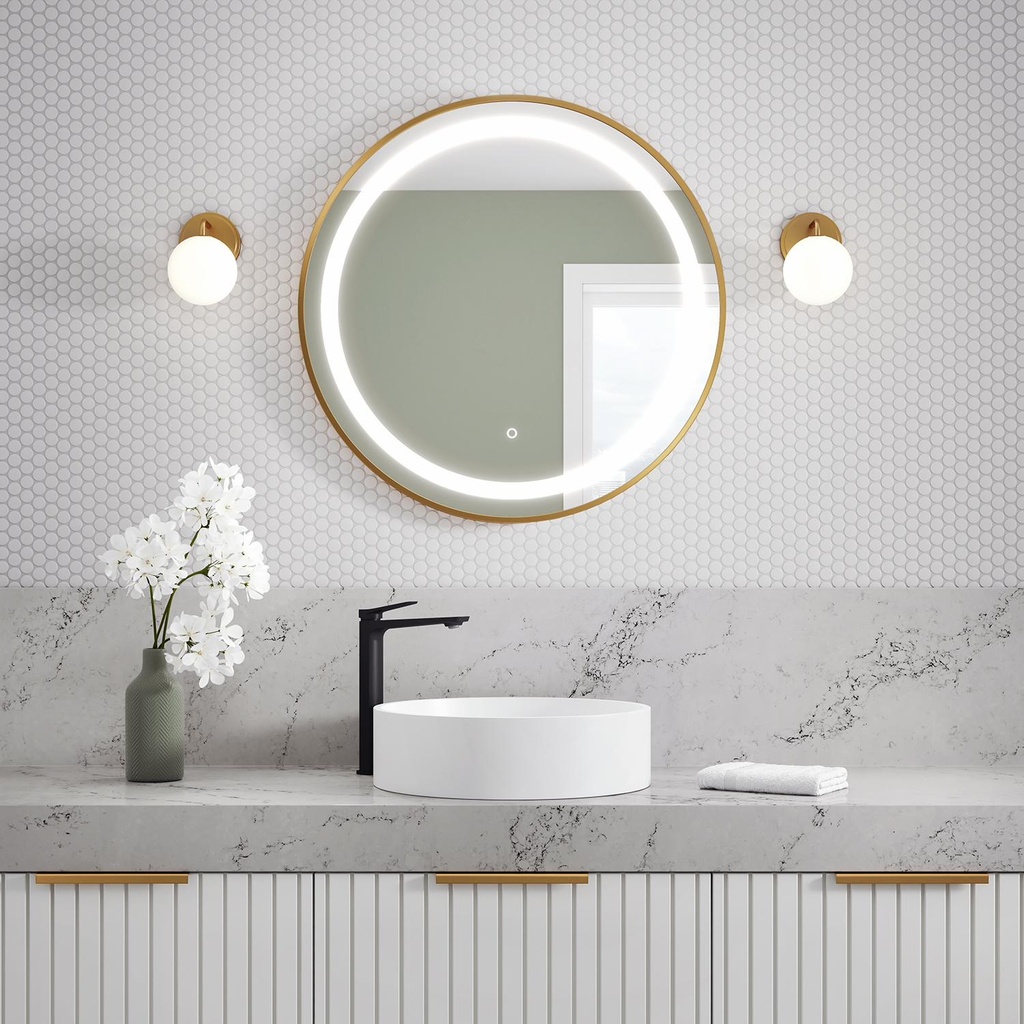 Effect Illuminated 30" Round Mirror with Touch Switch
