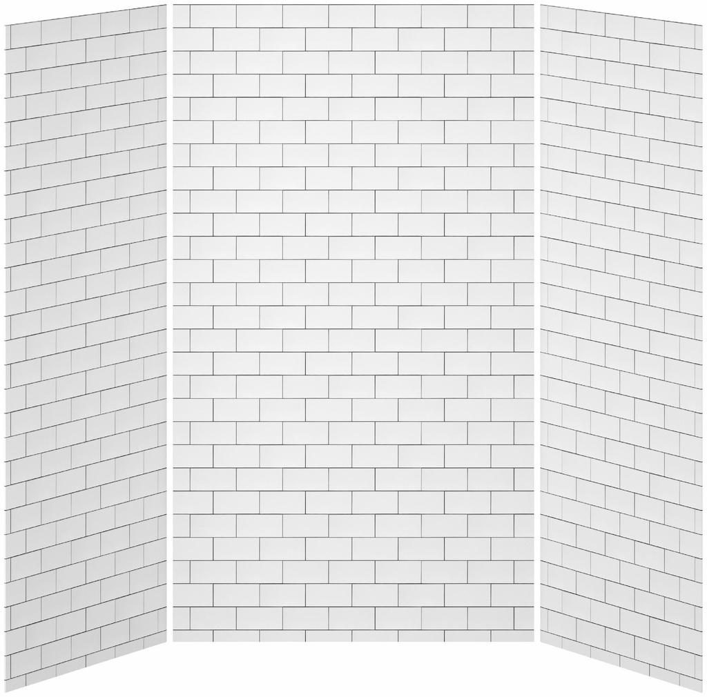 36 x 48 x 36 3-Panel Shower Wall Kit for Alcove Installation