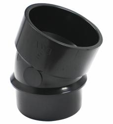 ABS DWV 3" 22.5D STR ELL SPGXH BLK