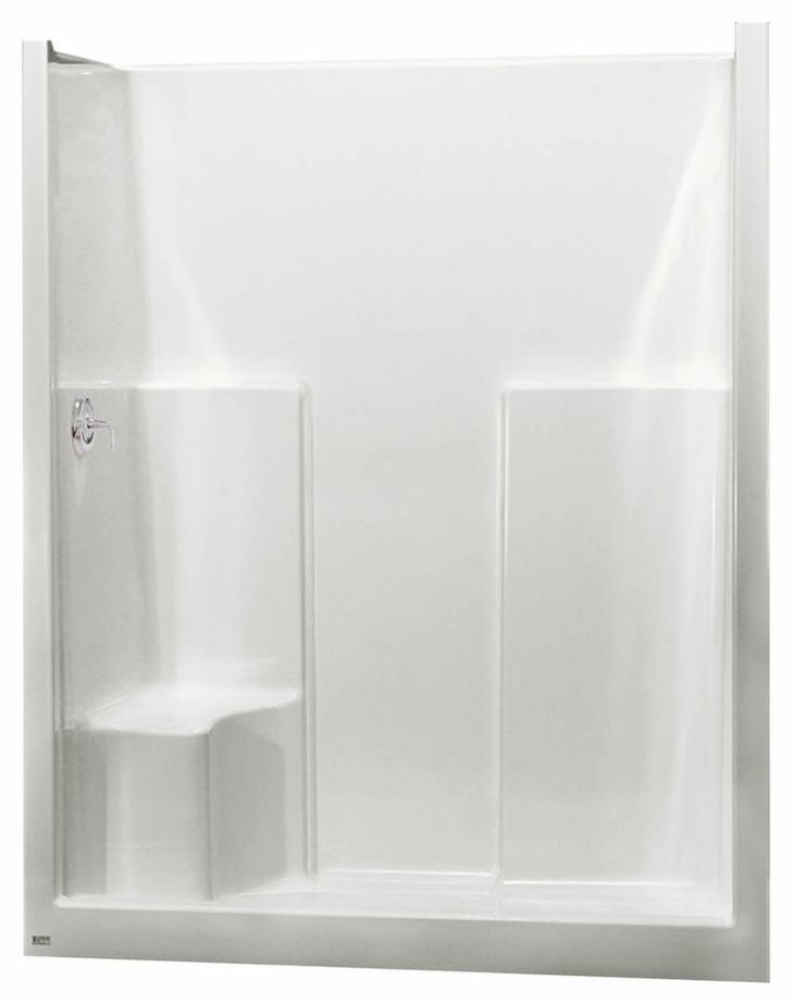 SS3660 Center Drain Alcove 1-Piece Shower with LH Seat