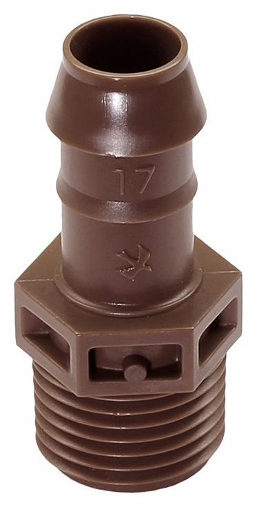 17mm Barb x 1/2 MPT Male Adapter