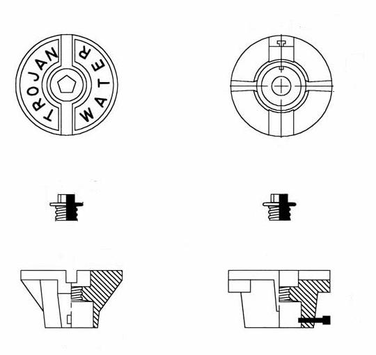 Service Box Cap Threaded 1.25" and Brass Plug 1"