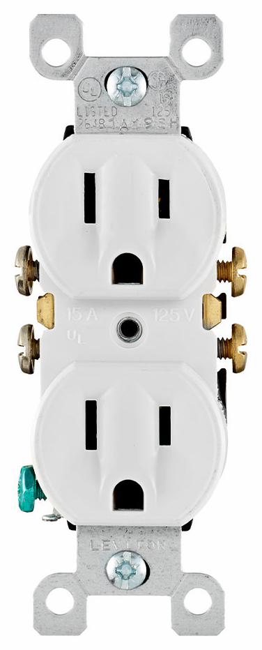 ELECTRIC PLUG RECEPTACLE WHITE 3232-W