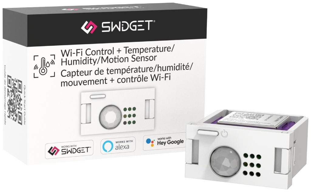 Swidget Temperature, Humidity, and Motion Sensor + Wi-Fi Control Insert