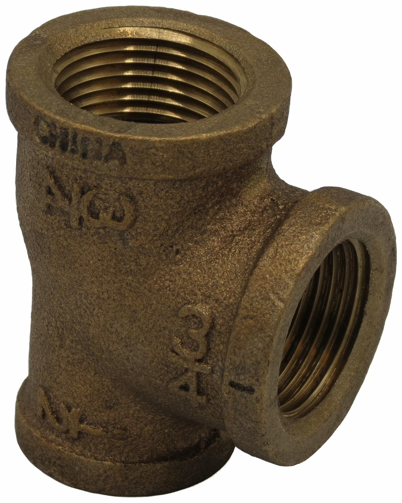 1 X 3/4 FIP TEE THREADED BRONZE - LEAD FREE