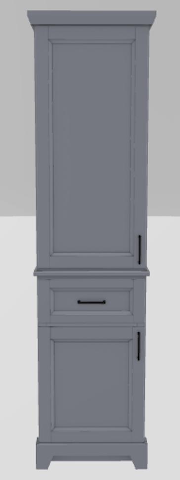 18" LH Linen Tower Bellrose Upper and Lower Doors with Square Handles