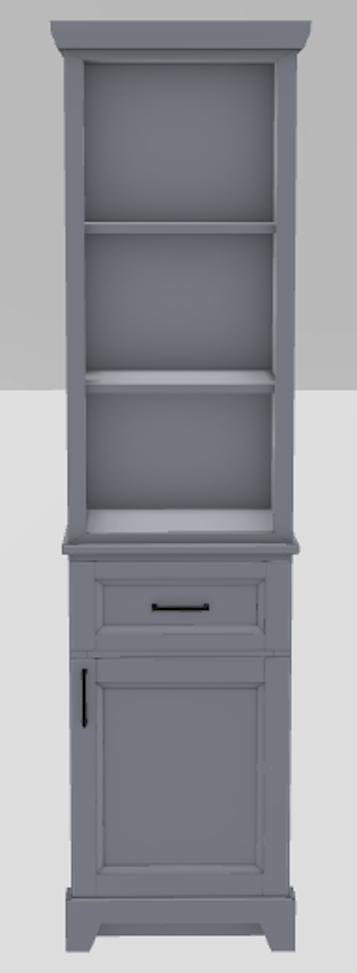 18" RH Linen Tower Bellrose Lower Door Only with Square Handles