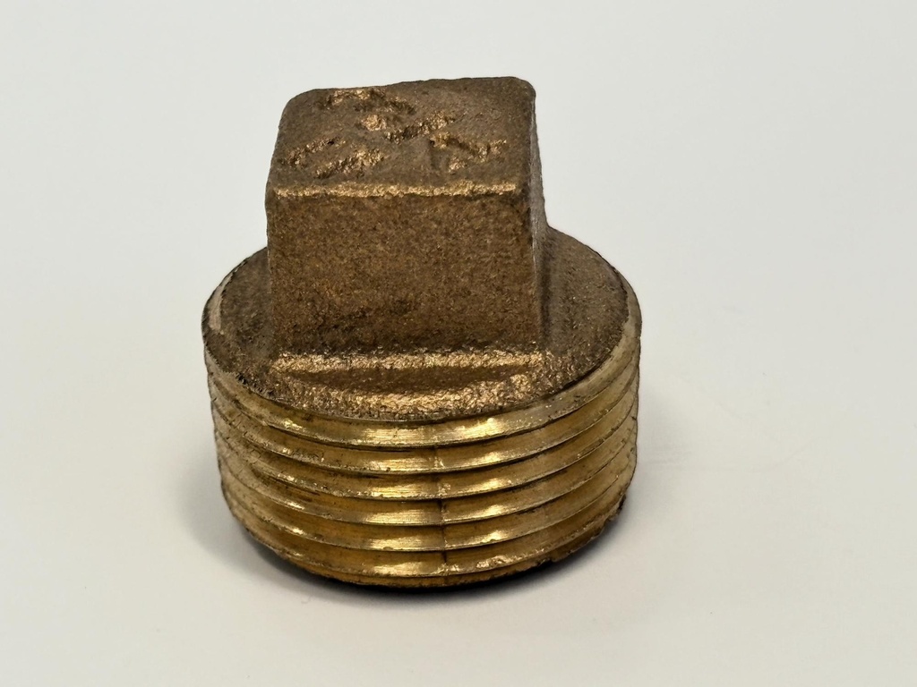 1/4 MIP PLUG (SOLID) THREADED BRONZE - LEAD FREE