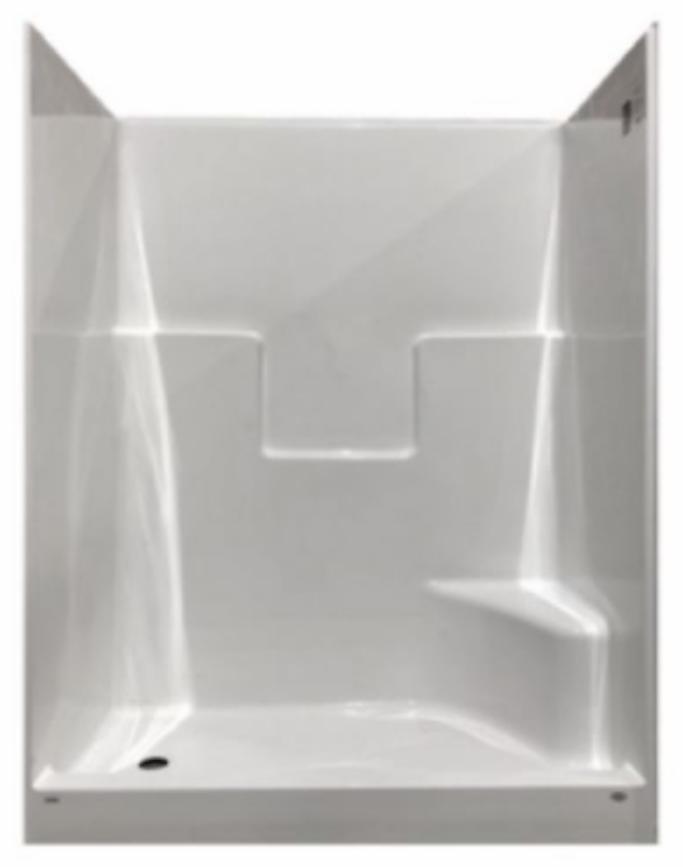 AS6034 1-Piece Shower with RH Drain and LH Seat