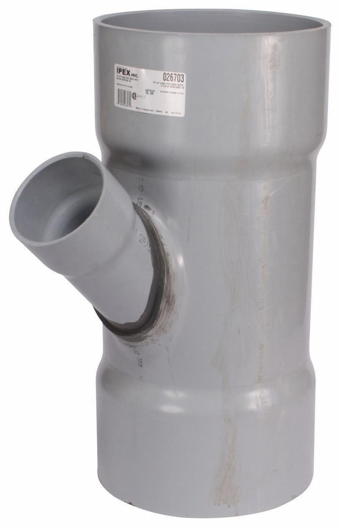 10"x4"x45D PVC DWV WYE HxHxH SYSTEM 15