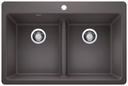 Liven 33 2 Bowl Dual Mount Low Divide Silgranit Kitchen Sink