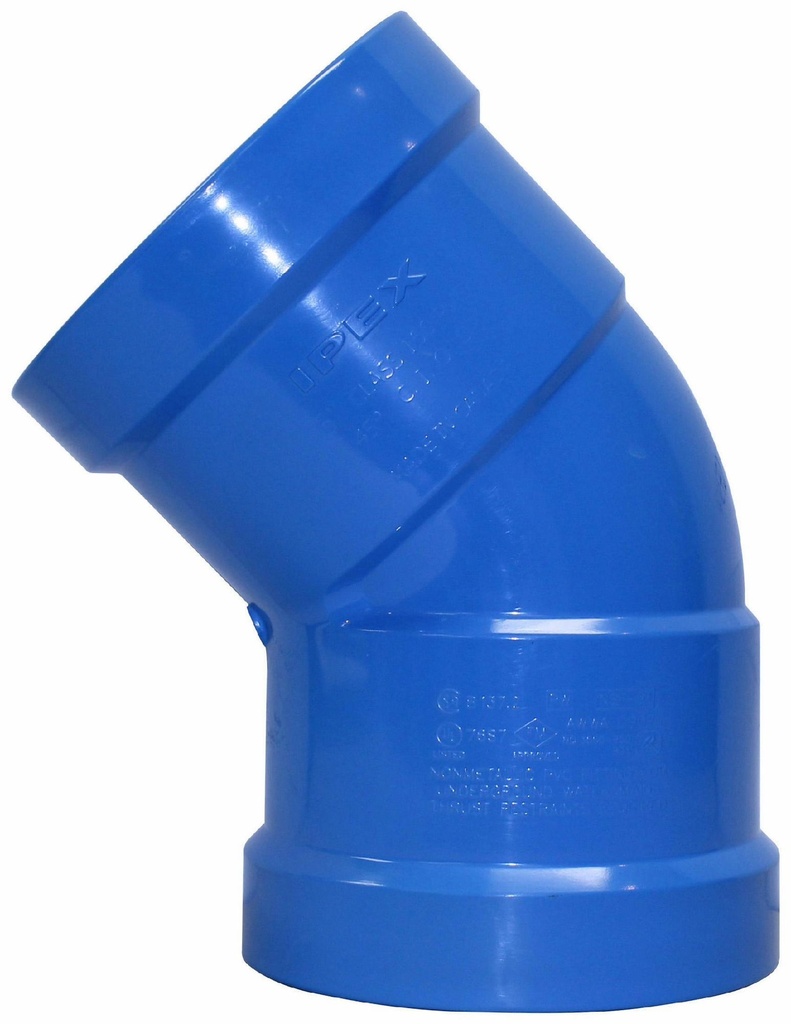6"x45D PVC ELBOW CIOD DR18 BxB BLUE BRUTE