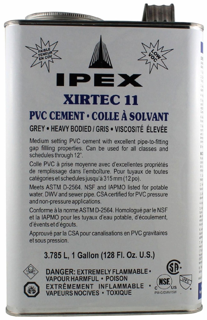 3.785L Xirtec 11 CSA PVC Cement Grey