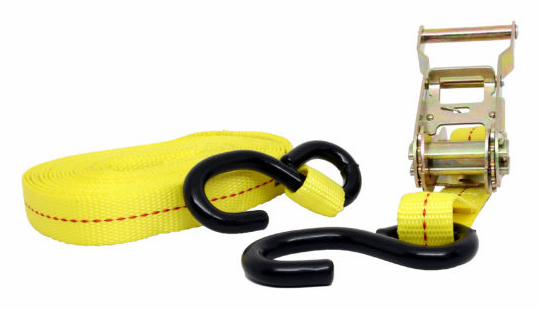 Ratchet Strap 1" x 20' S-Hook Yellow